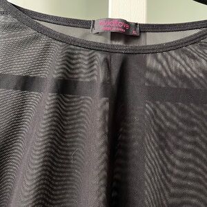 Black Mesh Crop Top